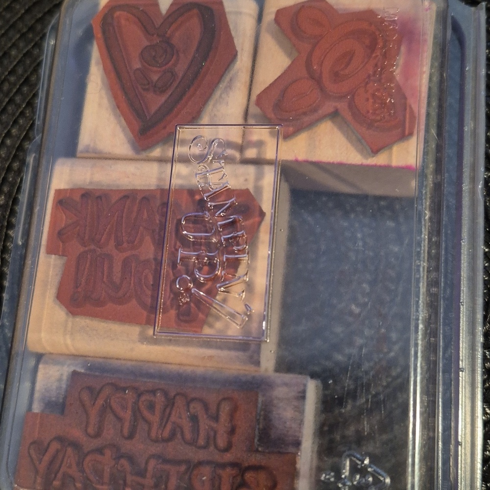 STAMPIN' UP! Retired 1997 'Mini Bold Greetings' Stamp Set, Set of 4 Stamps - Picture 4 of 6